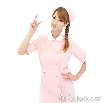 膝丈ナース服　薄ピンク色 膝丈ナース服 薄ピンク色